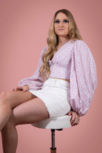 Load image into Gallery viewer, Pink Ditsy Blossom Crop Top
