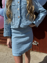 Load image into Gallery viewer, Baby Blue Tweed Skirt
