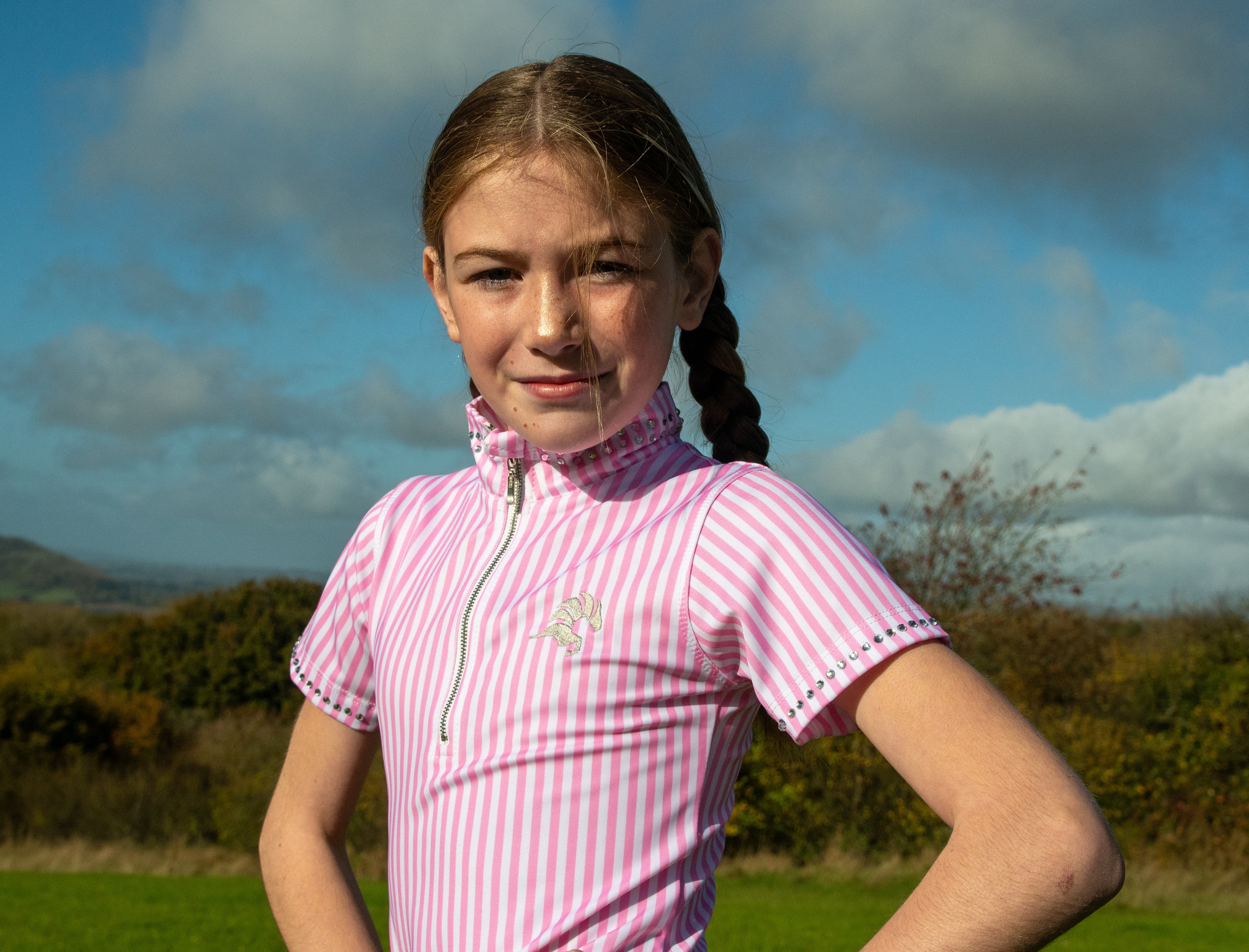 Children’s Candy Pink Striped Base Layer