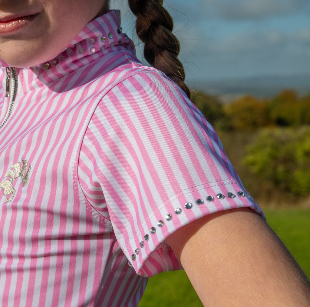 Children’s Candy Pink Striped Base Layer