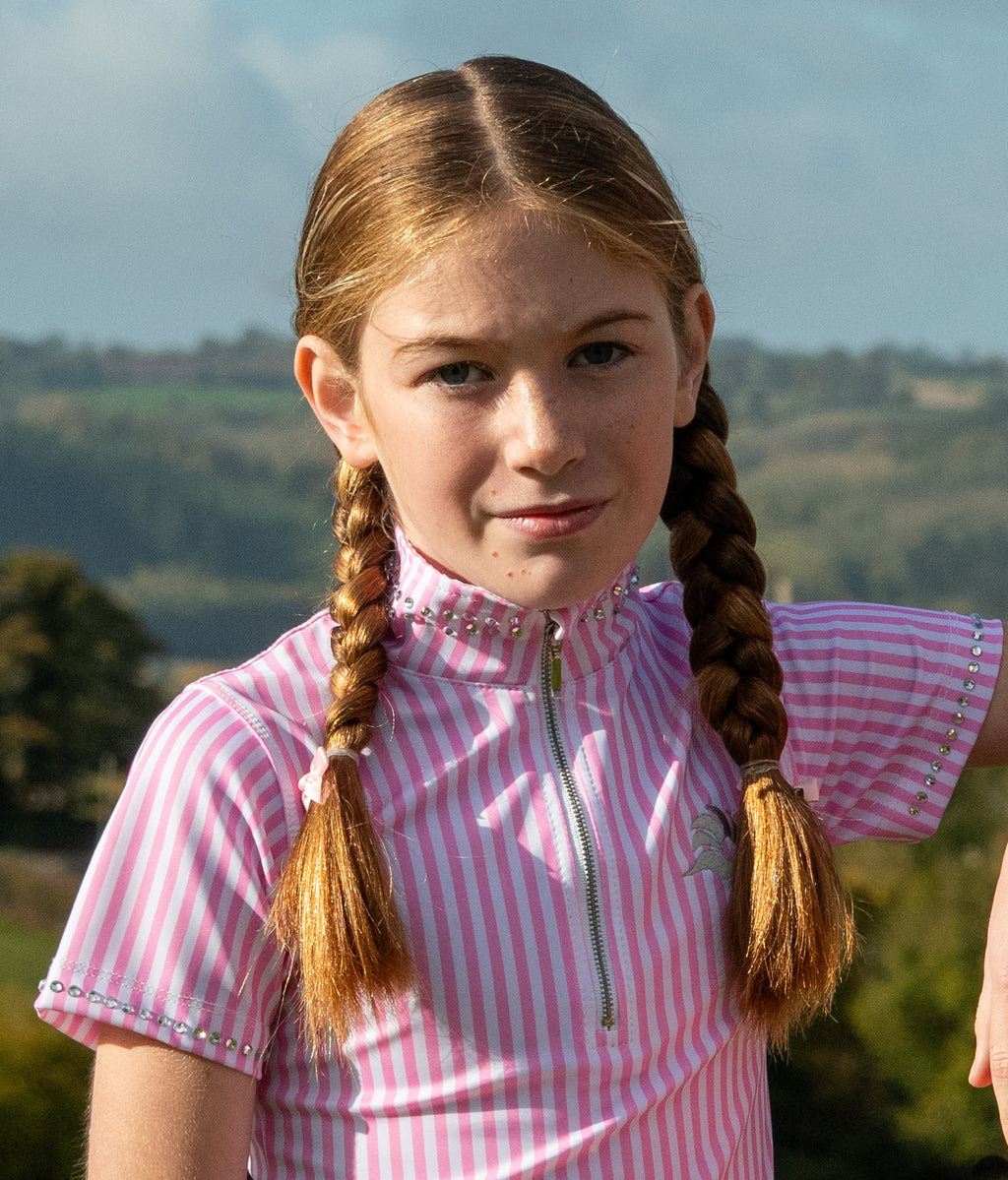 Children’s Candy Pink Striped Base Layer