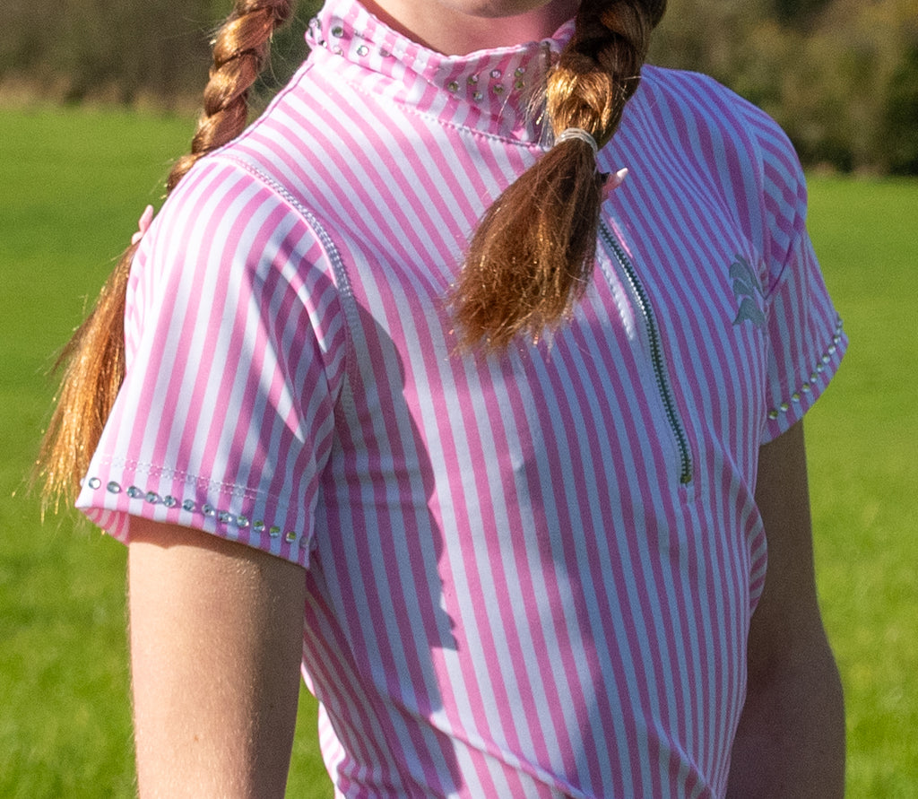 Children’s Candy Pink Striped Base Layer