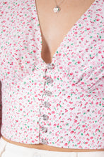 Load image into Gallery viewer, Pink Ditsy Blossom Crop Top
