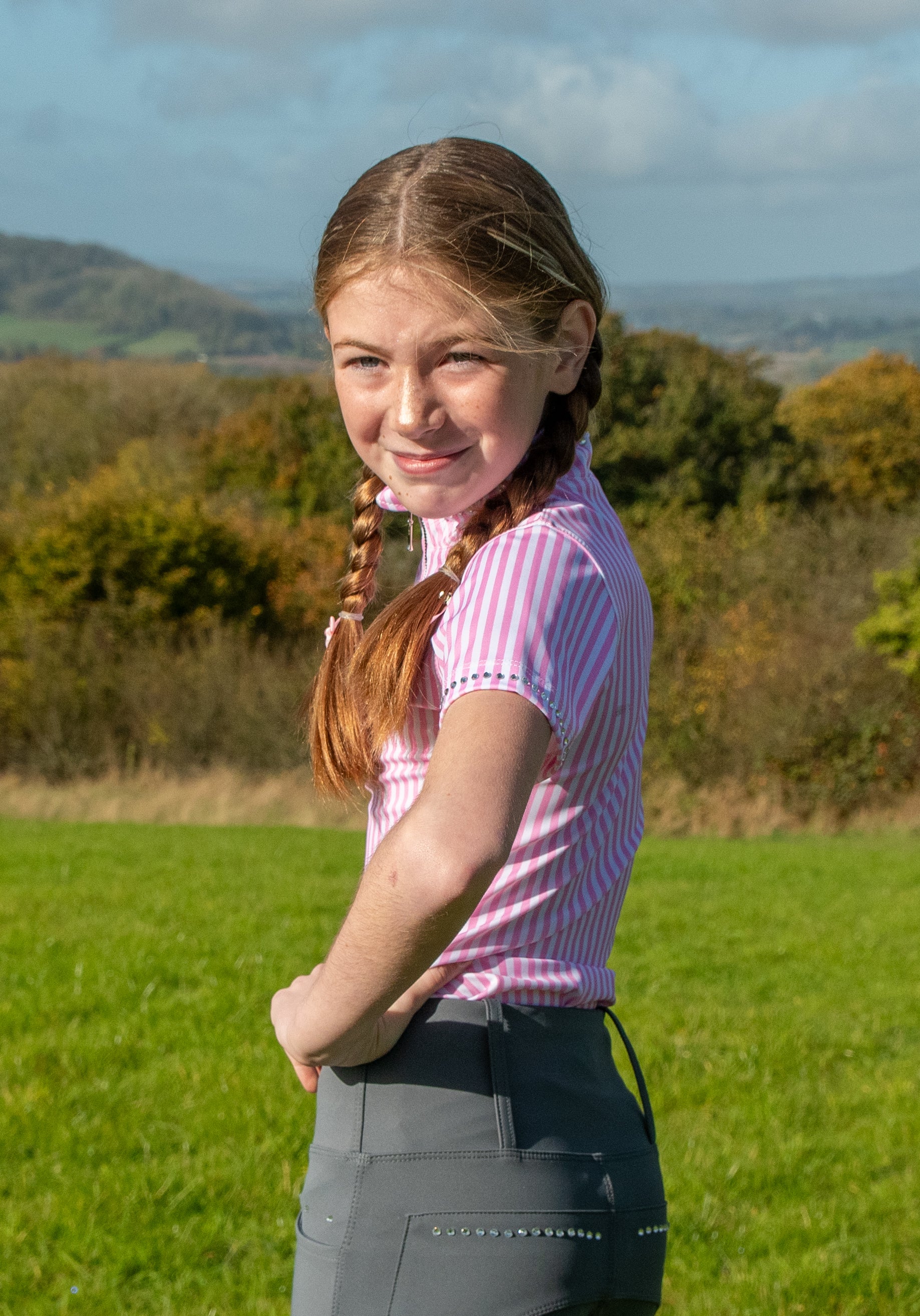 Children’s Candy Pink Striped Base Layer